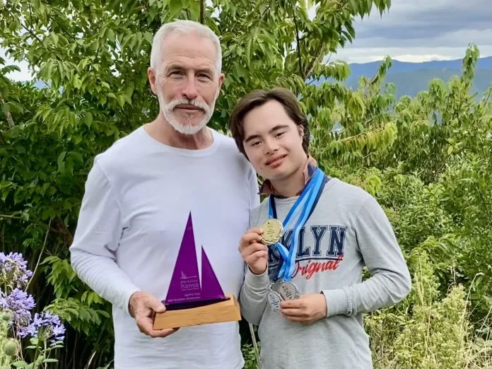 Xavier with his crew mate and Dad, Paul Doney. // Photo courtesy RPAYC media