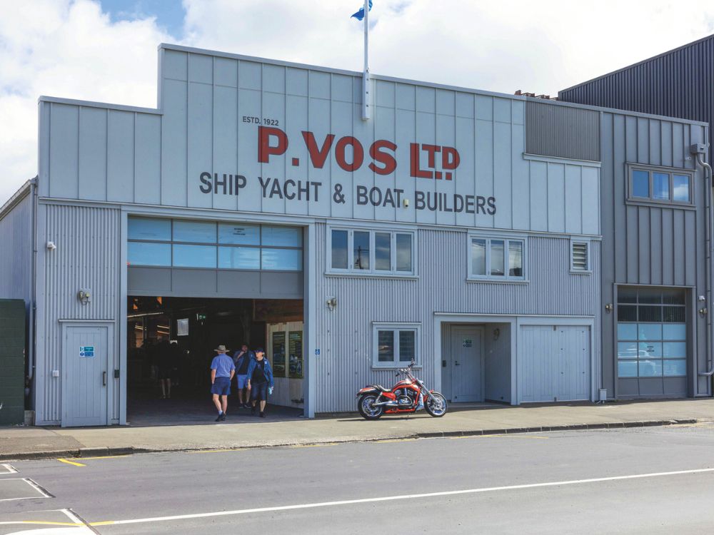 The Percy Vos Boat Yard and various dinghies in the Events Centre at the 2026 Auckland Wooden Boat Festivals. // Photo credit: Roger Mills