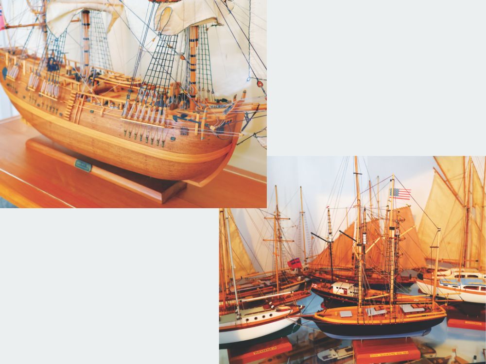 A few of the more than 40 model boats Pauling has built. // Photo credit: John Macfarlane