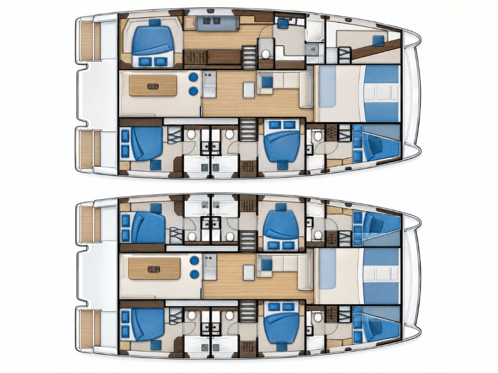Some of the Sail 50's layout options.