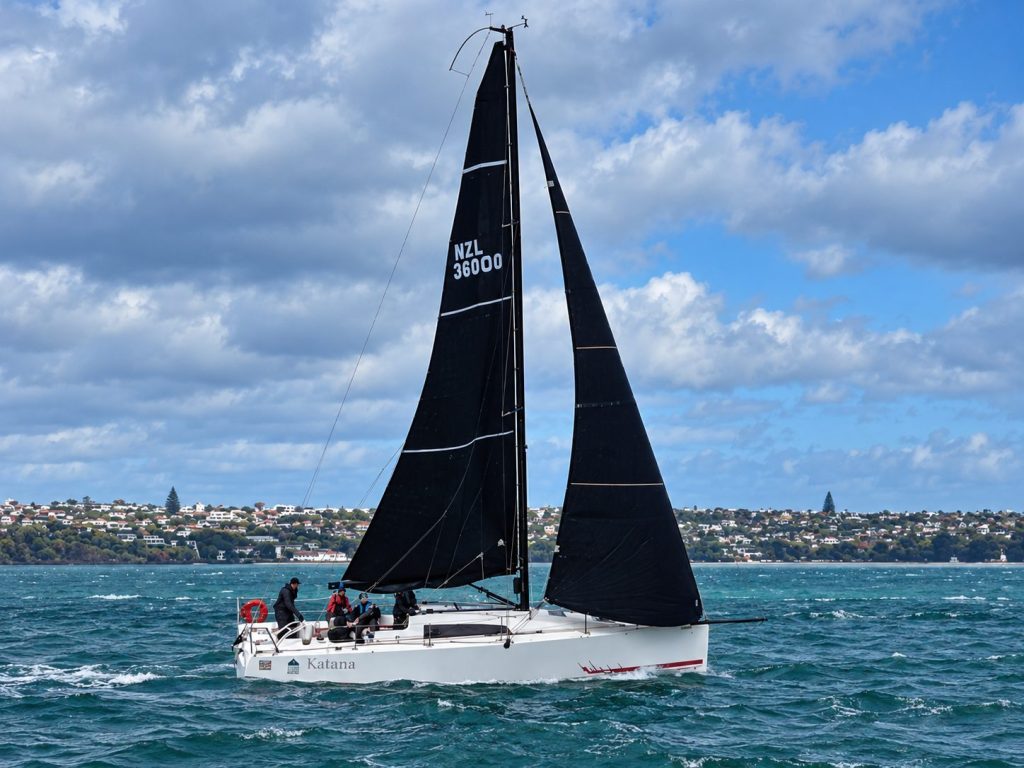 Katana at the start of Richmond YC's 2026 Spring Regatta. // Photo courtesy Richmond Yacht Club