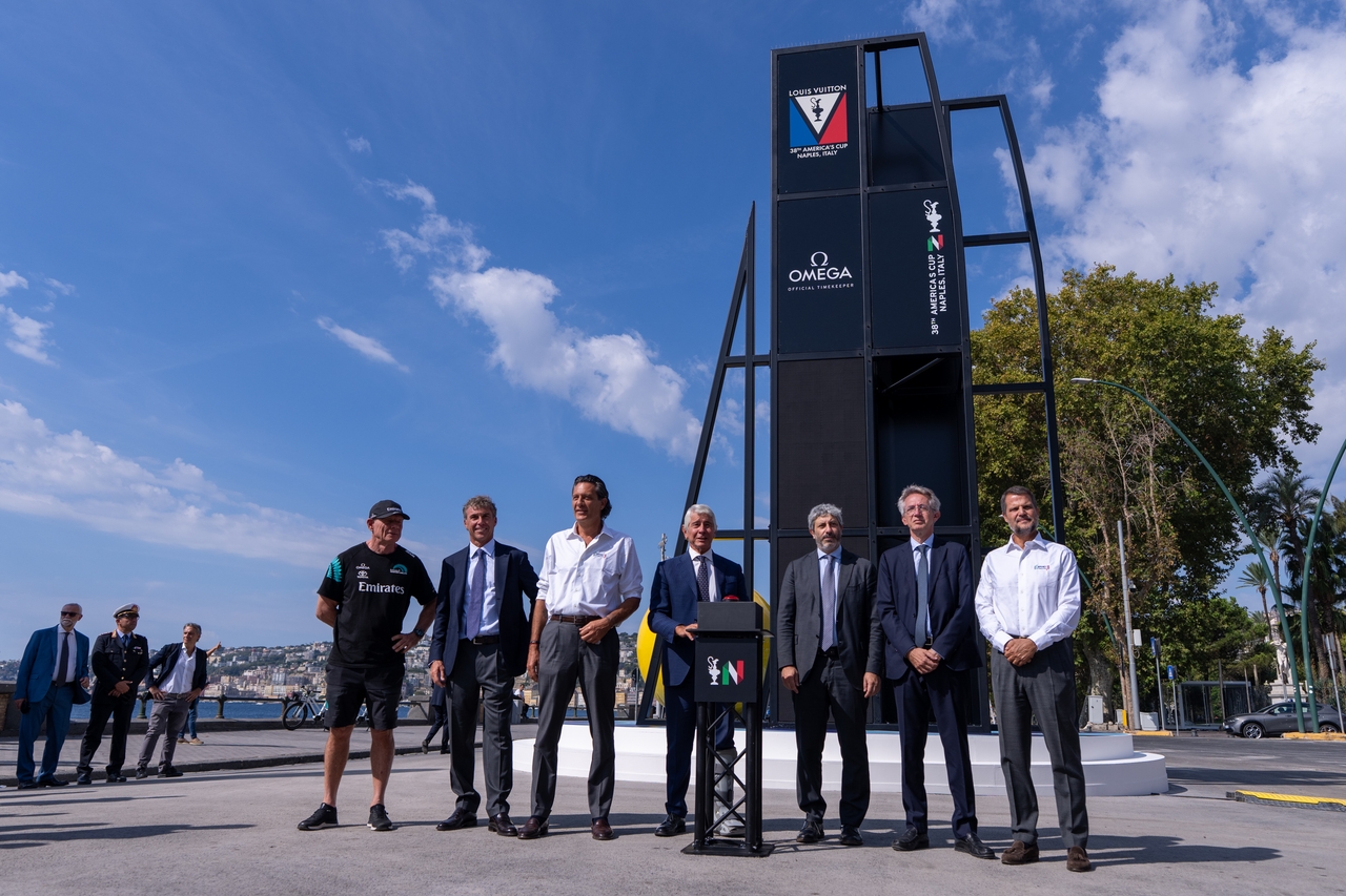 The Countdown Clock To The Louis Vuitton 38th America’s Cup In Naples Has Lit Up On Lungomare Caracciolo