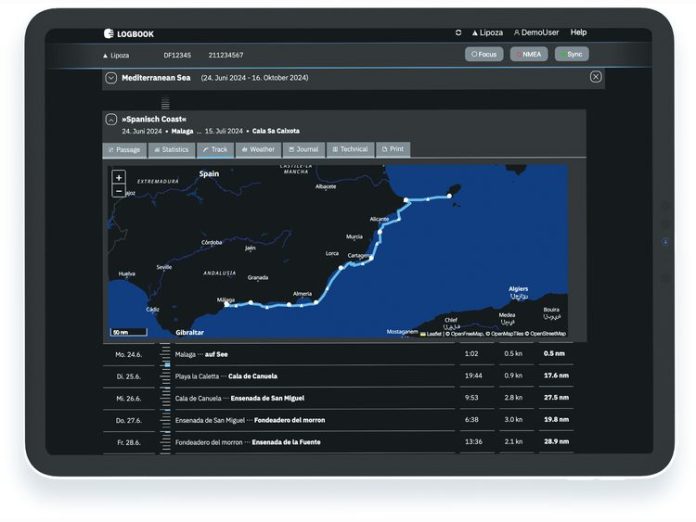 Trimutic's Logbook iPad Track.