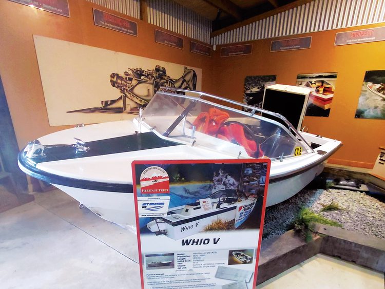 Bill Hamilton's own boat on display at Jetboat World.