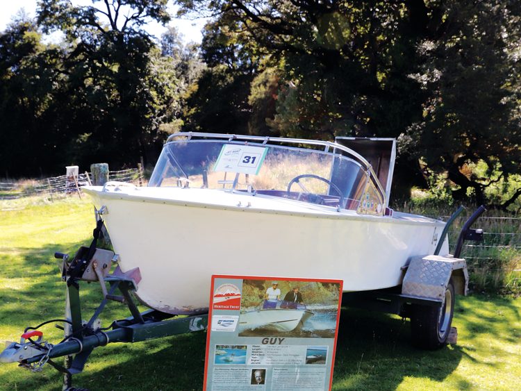 Jetboat pioneer Guy Mannering's boat on display.