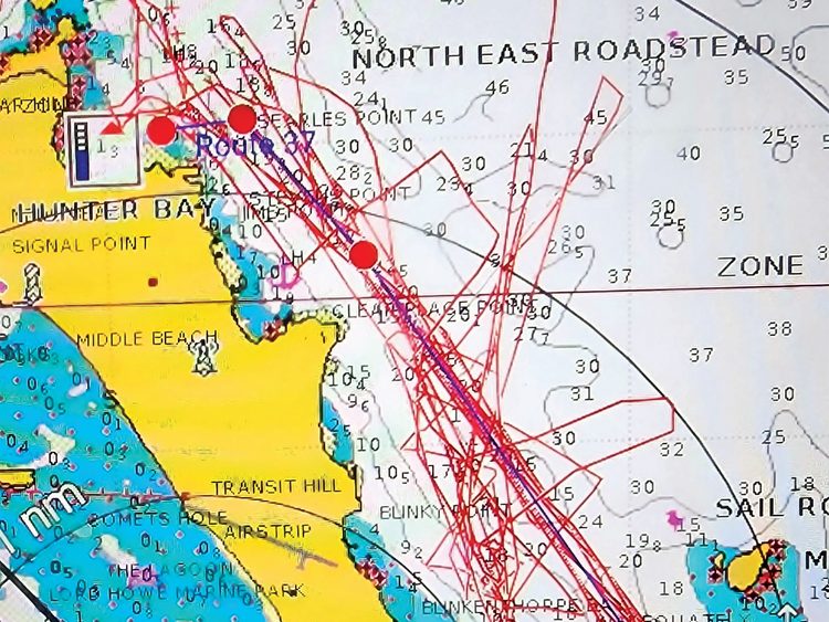 Kevin Le Poidevin’s plot of his drift-sleep-motor routine off Lord Howe Island.