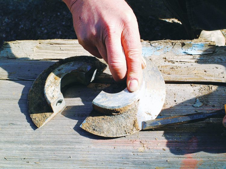 The 10 year old ‘Propro’ was cleaned by scraping with a wood chisel and found to be in perfect condition.