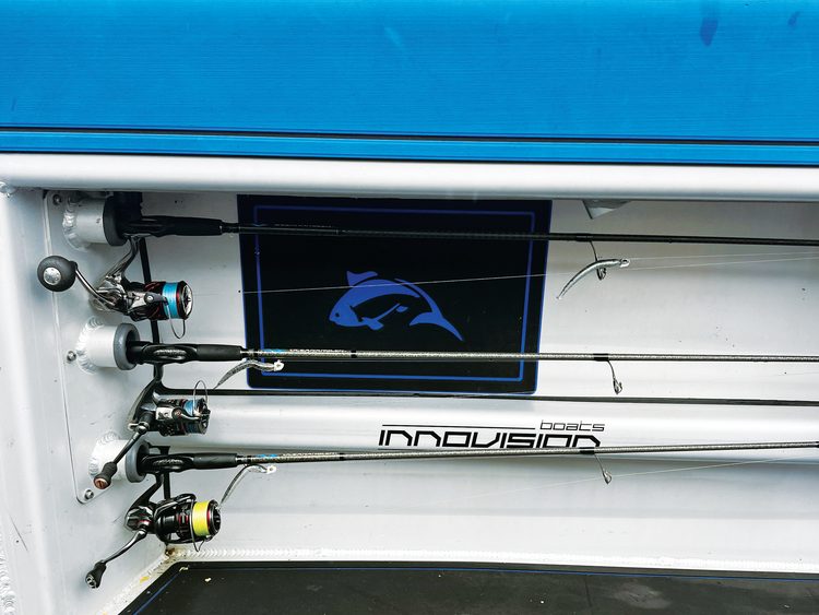 This side-mounted rod rack works especially well.