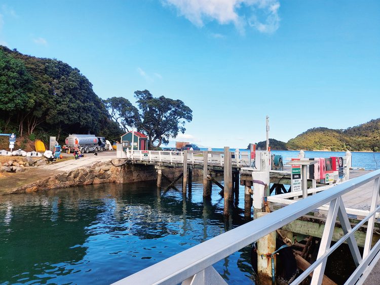 Whangaparapara wharf.