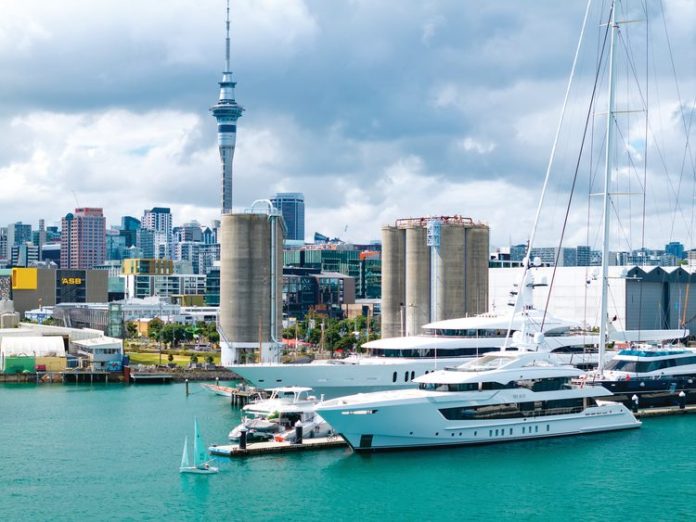 Looking towards Silo Marine at Auckland's marine park.