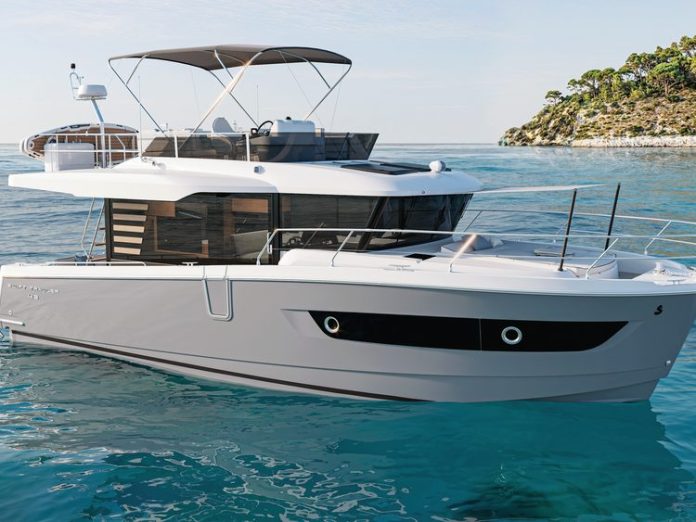 A rendering of the new Swift Trawler 43 Flybridge.