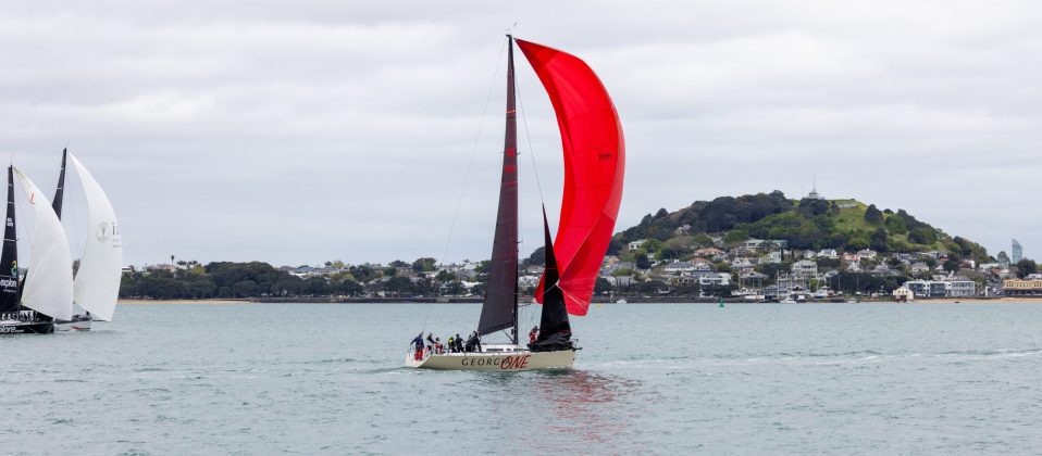 Georgia One in the foreground at the start of the 2026 Roy McDell Memorial Cup. Wired and Explore Racing to the left.