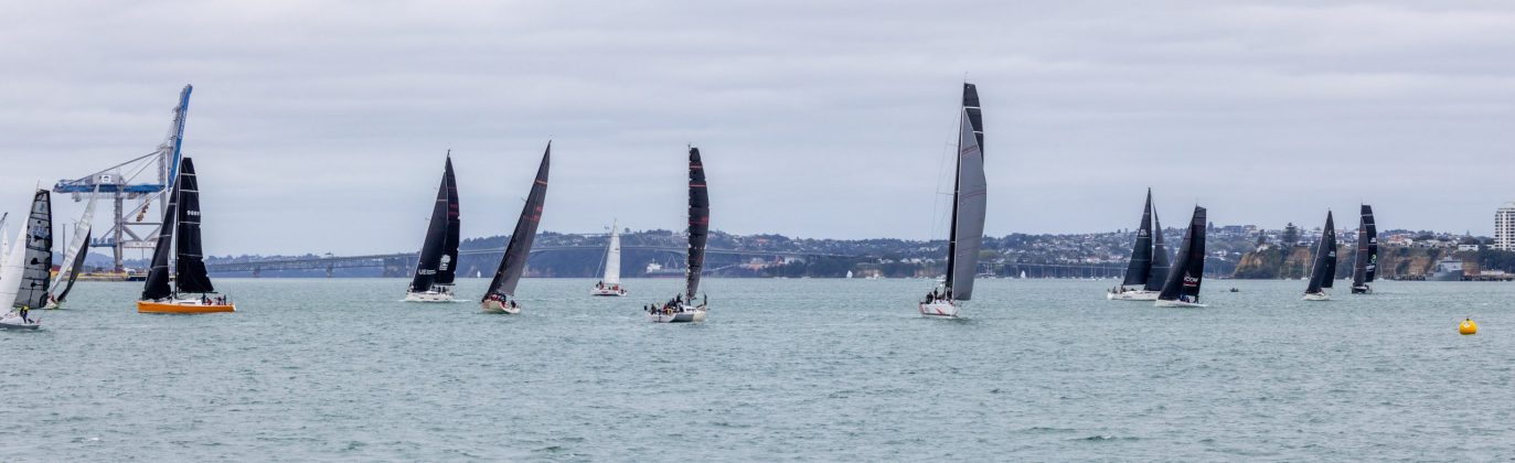 The fleet lingering at the start of the 2026 Roy McDell Memorial.