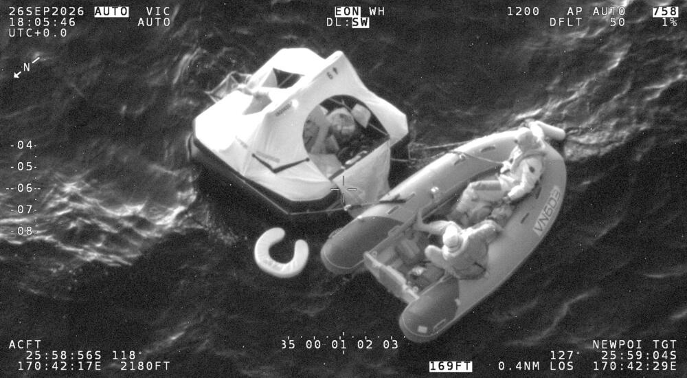 During the rescue of the Tai Tam crew by the NZDF.// Photo courtesy NZDF