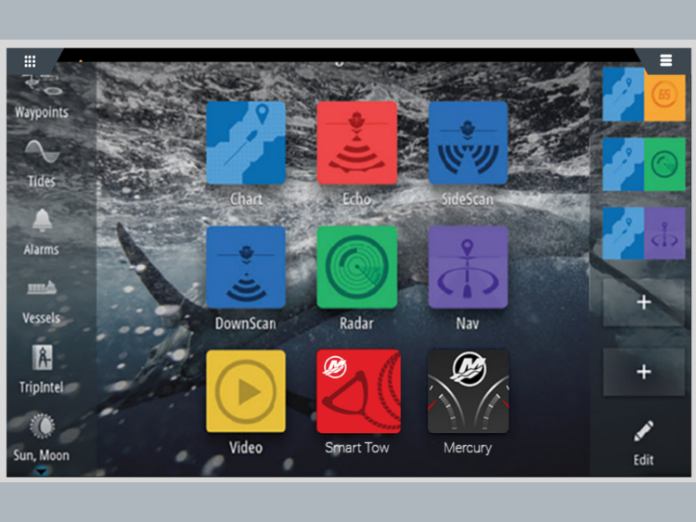 The Smart Surf Tow home screen. // Image courtesy Mercury Marine
