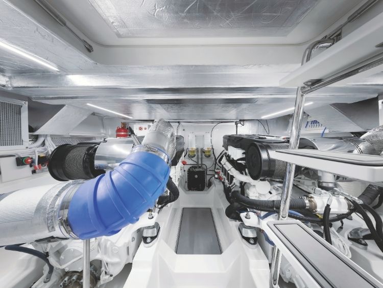 A pristine machinery space. // Photo courtesy Maritimo