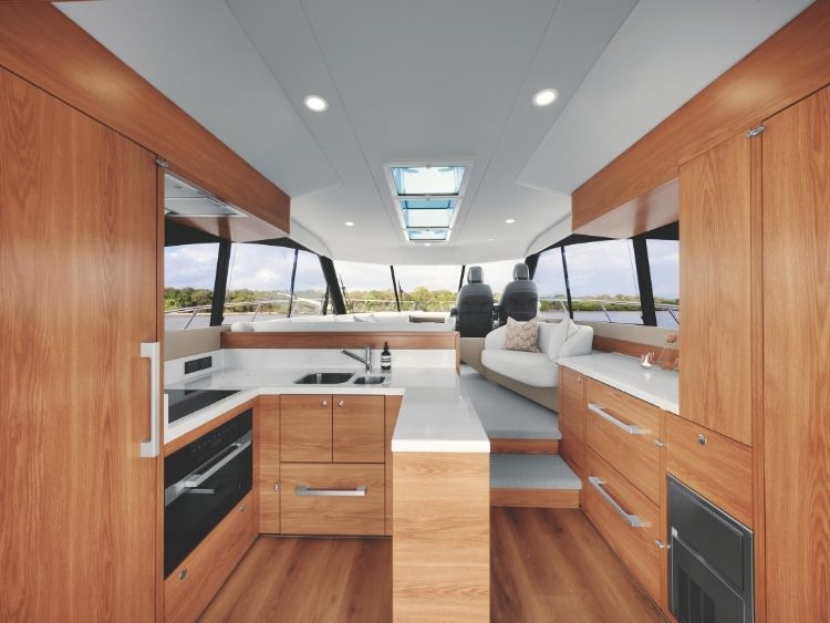 The S50’s interior is finished to a high standard using the finest materials. // Photo courtesy Maritimo