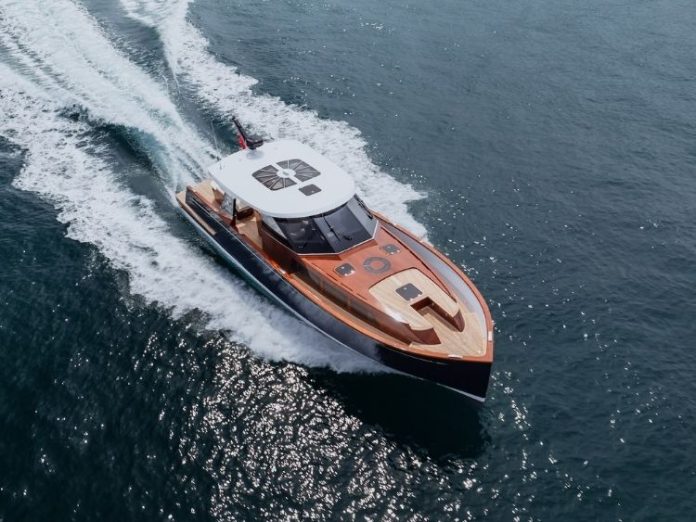 The Spirit P50 combines a fine bow and sweeping timber decks with a contemporary hardtop. // Photo courtesy Spirit Yachts