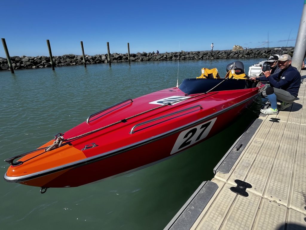 Asap Couriers (27) before the racing starts at the NZOPA 2026-2027 Gulf Harbour round. // Photo credit: Kirsten Thomas