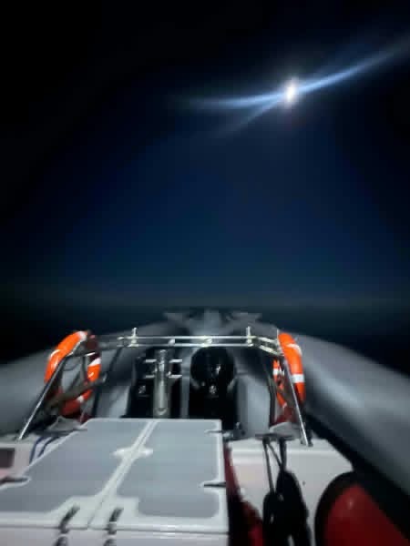 Coastguard Houhora’s long night run to a trailer boat off Cape Reinga. // Photo credit: Coastguard Hauhora