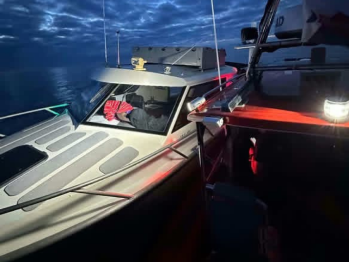 Coastguard Houhora’s long night run to a trailer boat off Cape Reinga. // Photo credit: Coastguard Hauhora